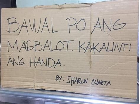 bawal magkalat sign|VIRAL: 'Bawal magbalot' sign at birthday party draws laughs.